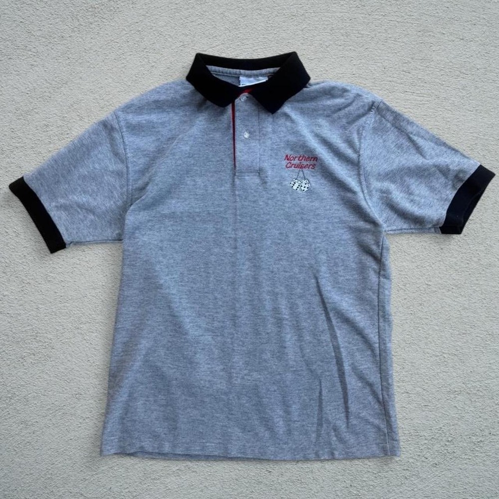 Great American Originals Screenmates Polo Shirt M Gray Black Vintage